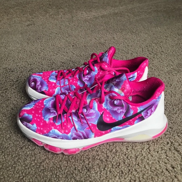 Nike KD 8 Premium In Vivid Pink Aunt Pearl Sz 7Y - Picture 6 of 11